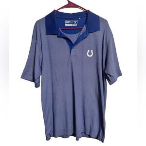 Indianapolis Colts Cutter & Buck DryTec Men’s Medium Blue Short Sleeve Polo